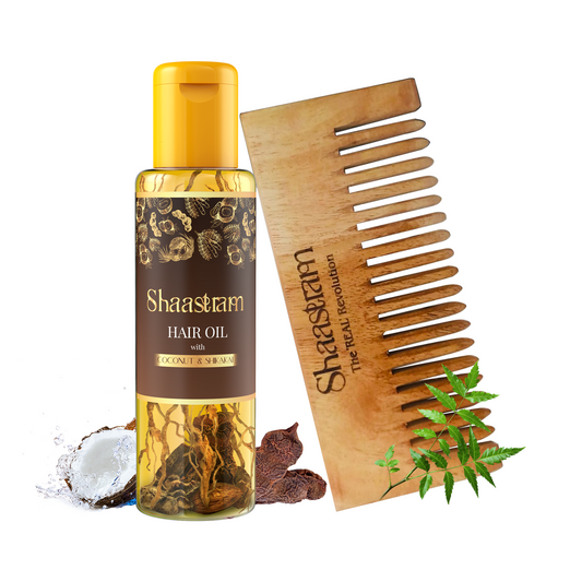 Coconut Shikakai anti-dandruff herbal hair oil 100ml with Pure Neem Comb (Combo)