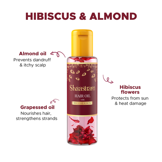 Hibiscus Almond herbal hair oil for dull and dry hair (100ml) , with Pure Neem comb (Combo)