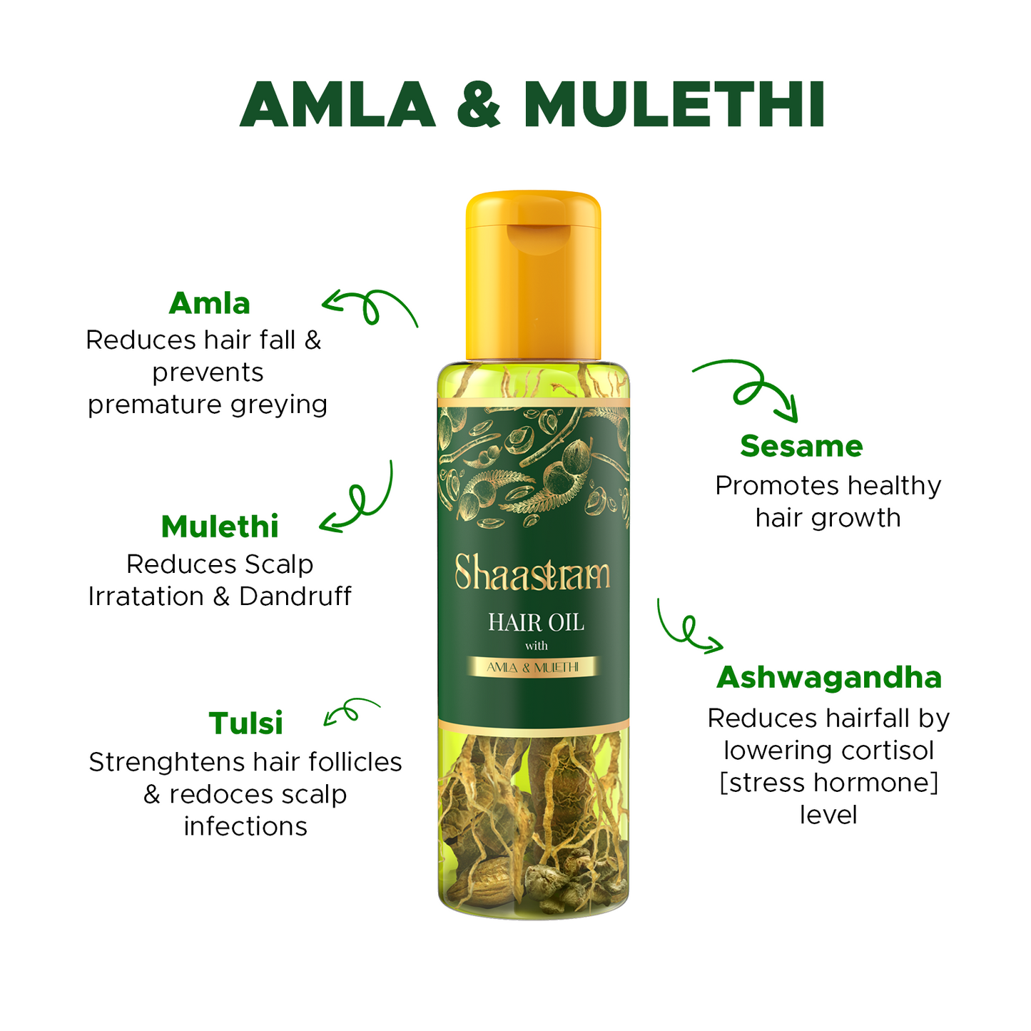 Amla Mulethi Anti Hair fall herbal hair oil 100ml with Pure Neem comb (Combo)