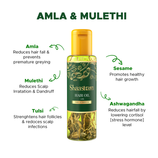 Amla Mulethi Anti Hair fall herbal hair oil 100ml with Pure Neem comb (Combo)