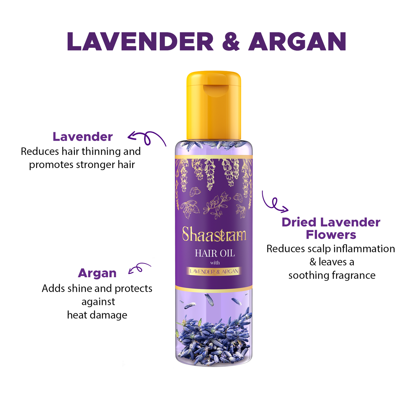 Lavender Argan herbal hair oil for frizz free hair (100ml) , with Pure Neem Comb (Combo)