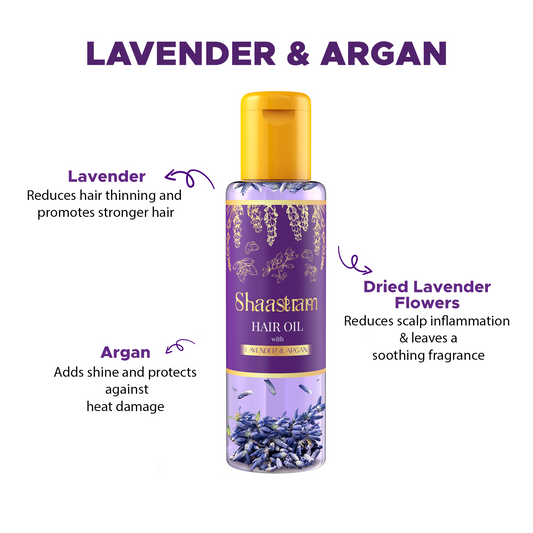 Lavender Argan herbal hair oil for frizz free hair (100ml) , with Pure Neem Comb (Combo)