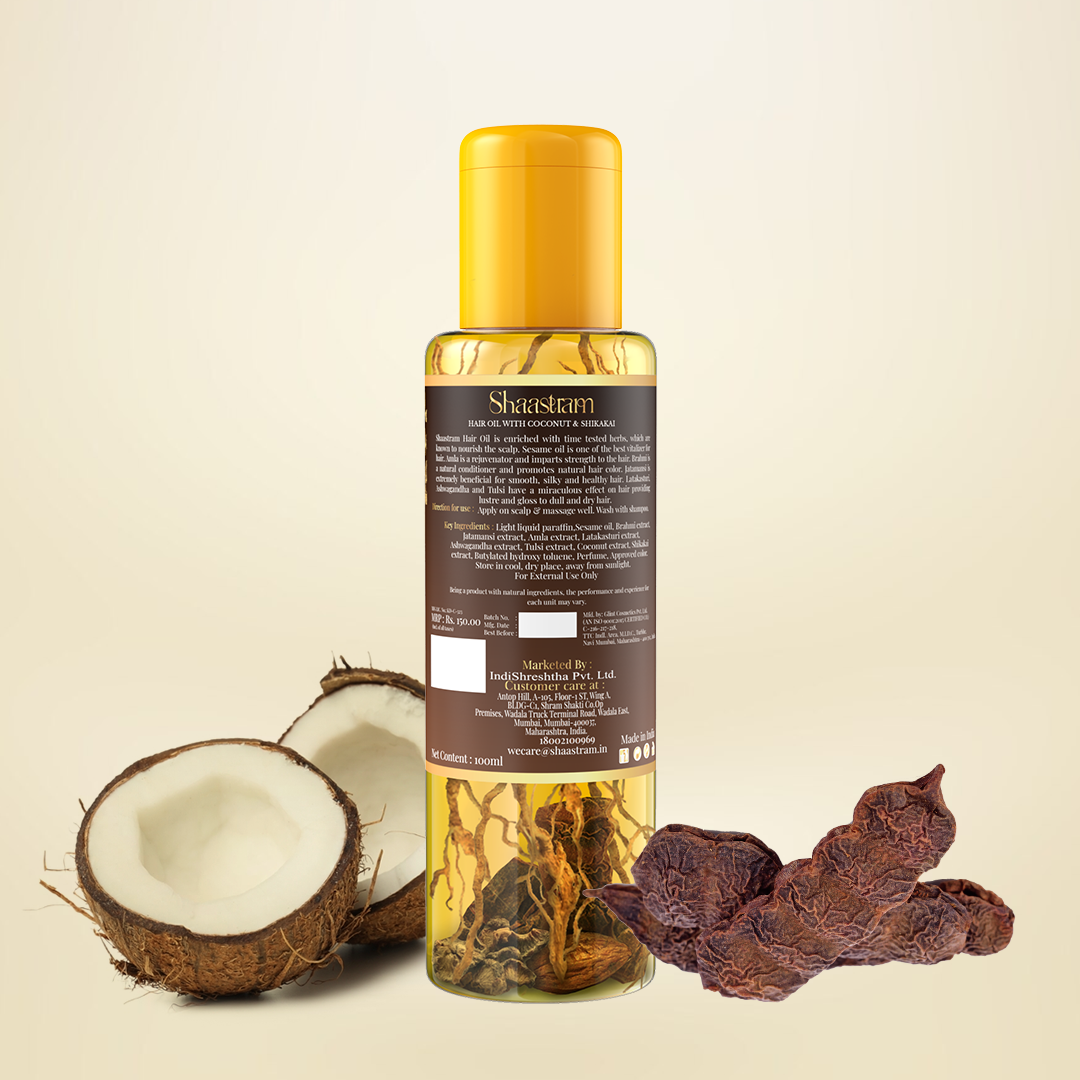 Coconut Shikakai anti-dandruff herbal hair oil 100ml with Pure Neem Comb (Combo)