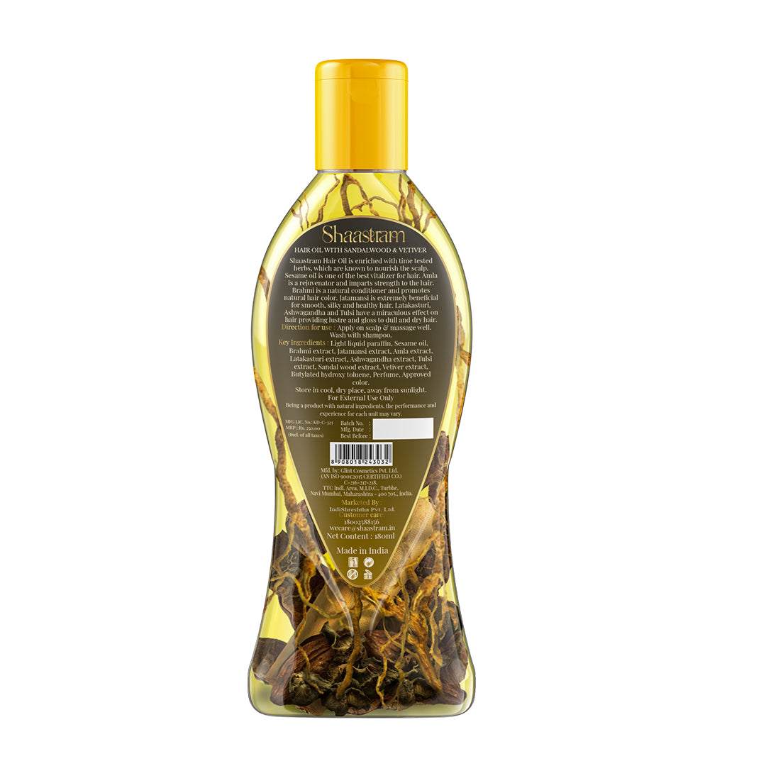 Soothe Dry Itchy Scalp – Sandalwood & Vetiver Herbal Hair Oil with Free Neem Comb