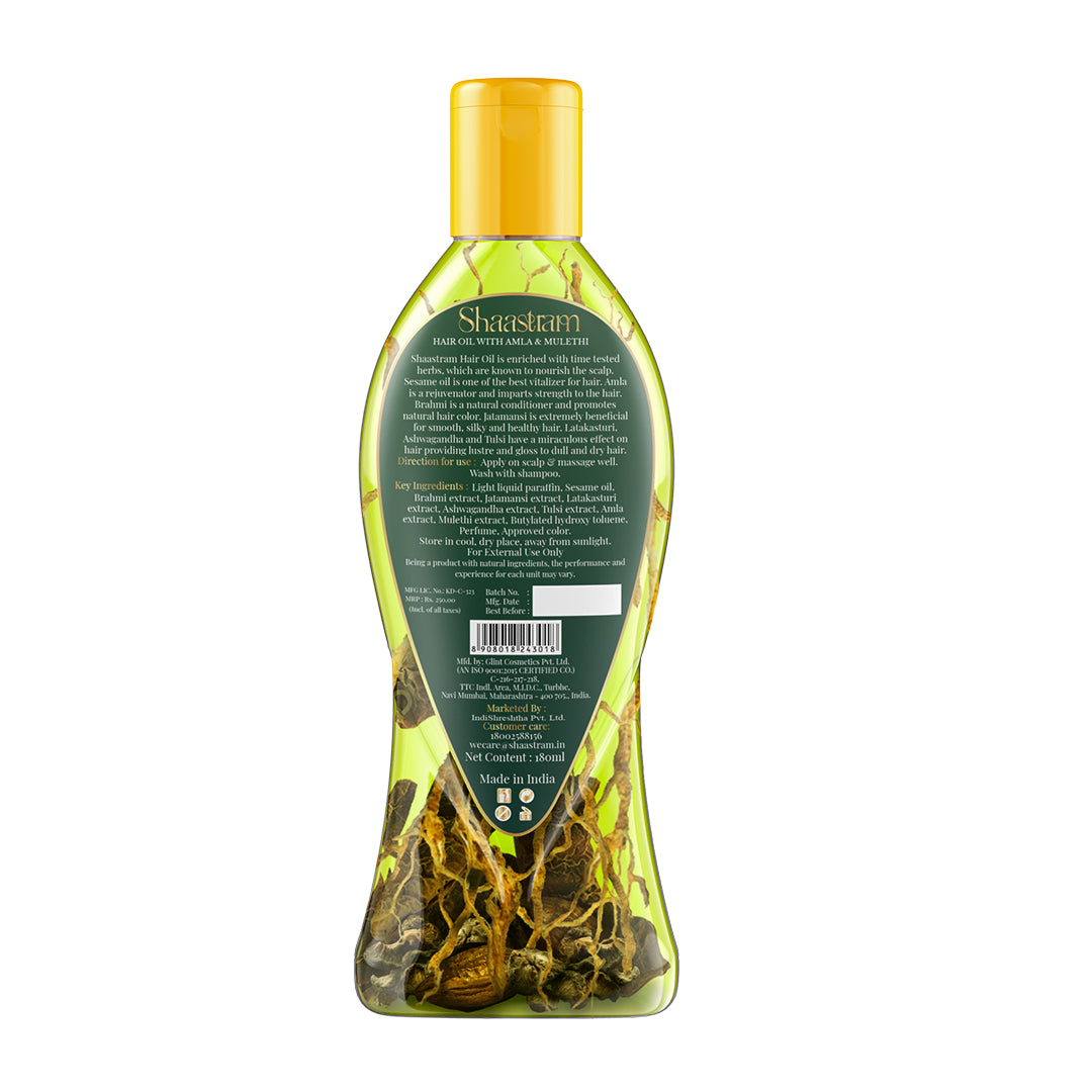 Reduce Hair Fall – Amla & Mulethi Herbal Hair Oil with Free Neem Comb