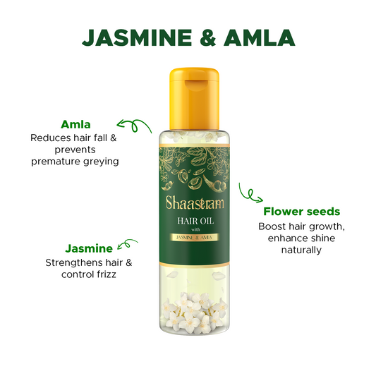 Jasmine Amla herbal hair oil for stress relief and clamness (100ml), with Pure Neem comb (Combo)