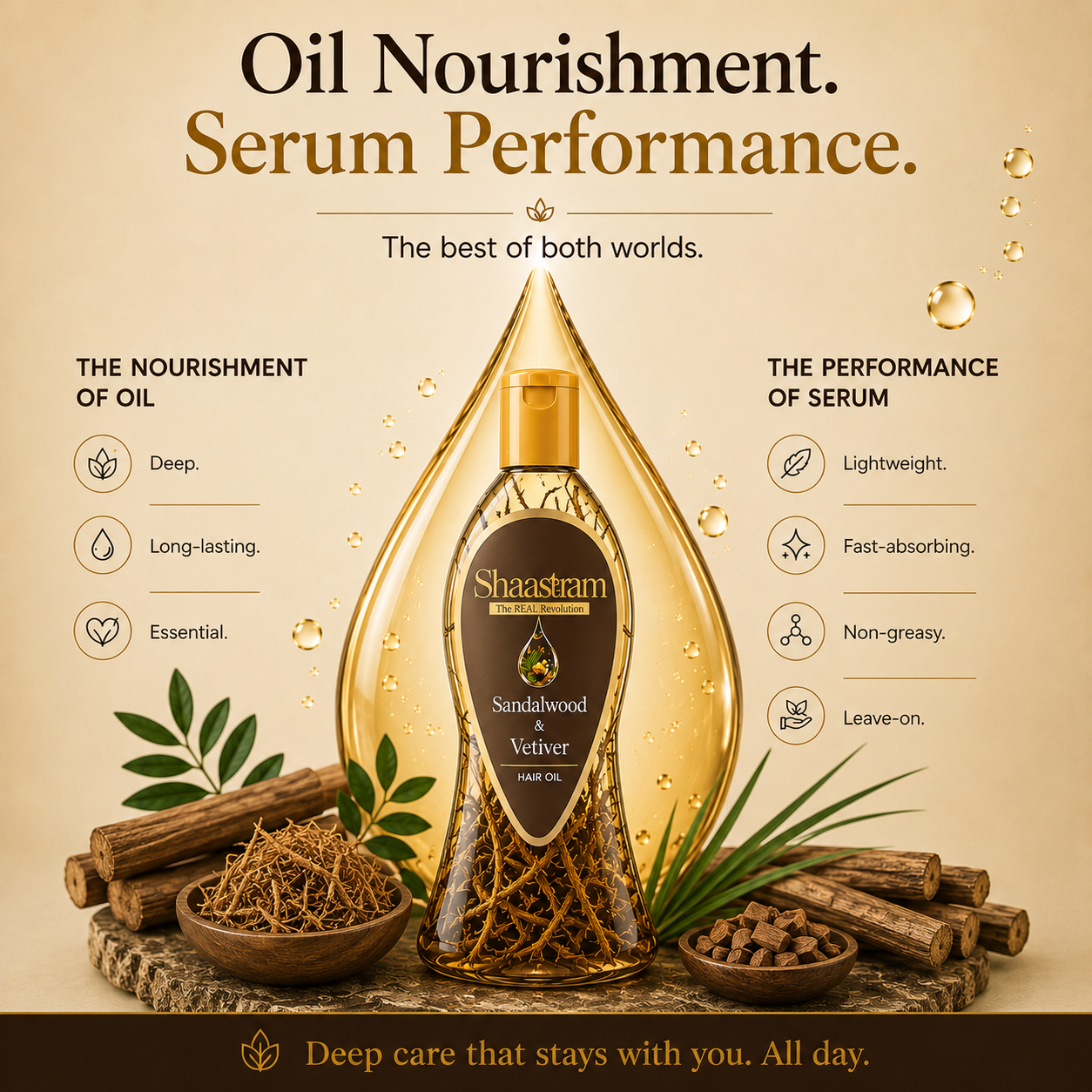 Soothe Dry Itchy Scalp – Sandalwood & Vetiver Herbal Hair Oil with Free Neem Comb