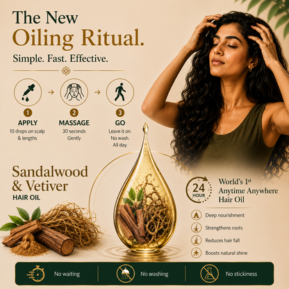 Soothe Dry Itchy Scalp – Sandalwood & Vetiver Herbal Hair Oil with Free Neem Comb