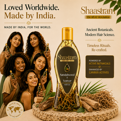 Soothe Dry Itchy Scalp – Sandalwood & Vetiver Herbal Hair Oil with Free Neem Comb