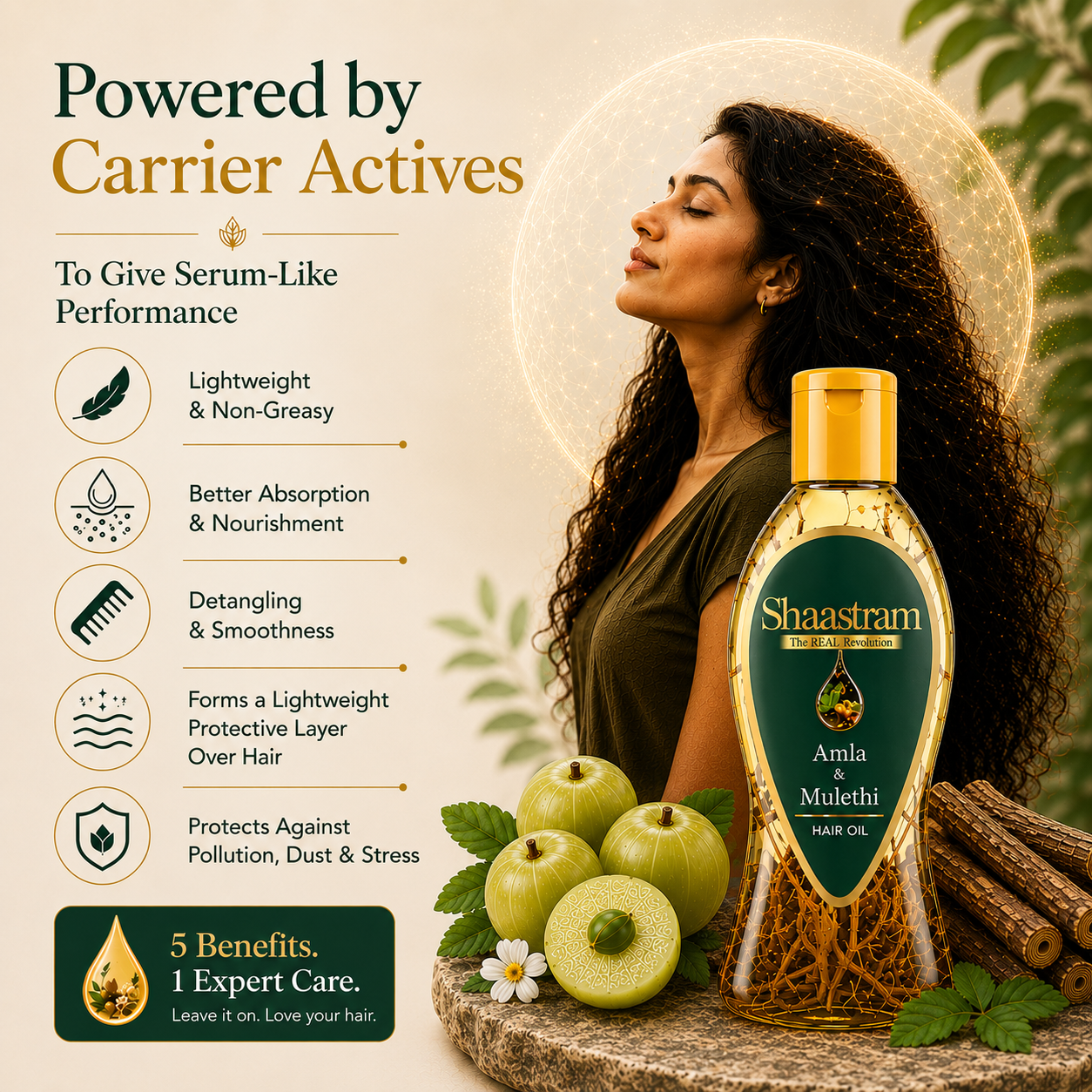 Reduce Hair Fall – Amla & Mulethi Herbal Hair Oil with Free Neem Comb