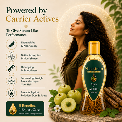 Reduce Hair Fall – Amla & Mulethi Herbal Hair Oil with Free Neem Comb