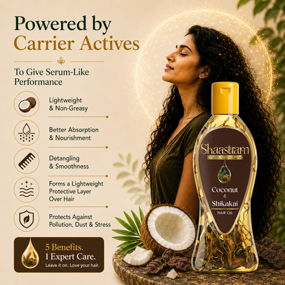 For Dry Scalp – Coconut & Shikakai Herbal Hair Oil (works like serum) with Neem Comb
