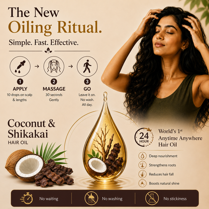 For Dry Scalp – Coconut & Shikakai Herbal Hair Oil (works like serum) with Neem Comb