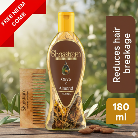 Stop Breakage & Dryness – Olive & Almond Herbal Hair Oil