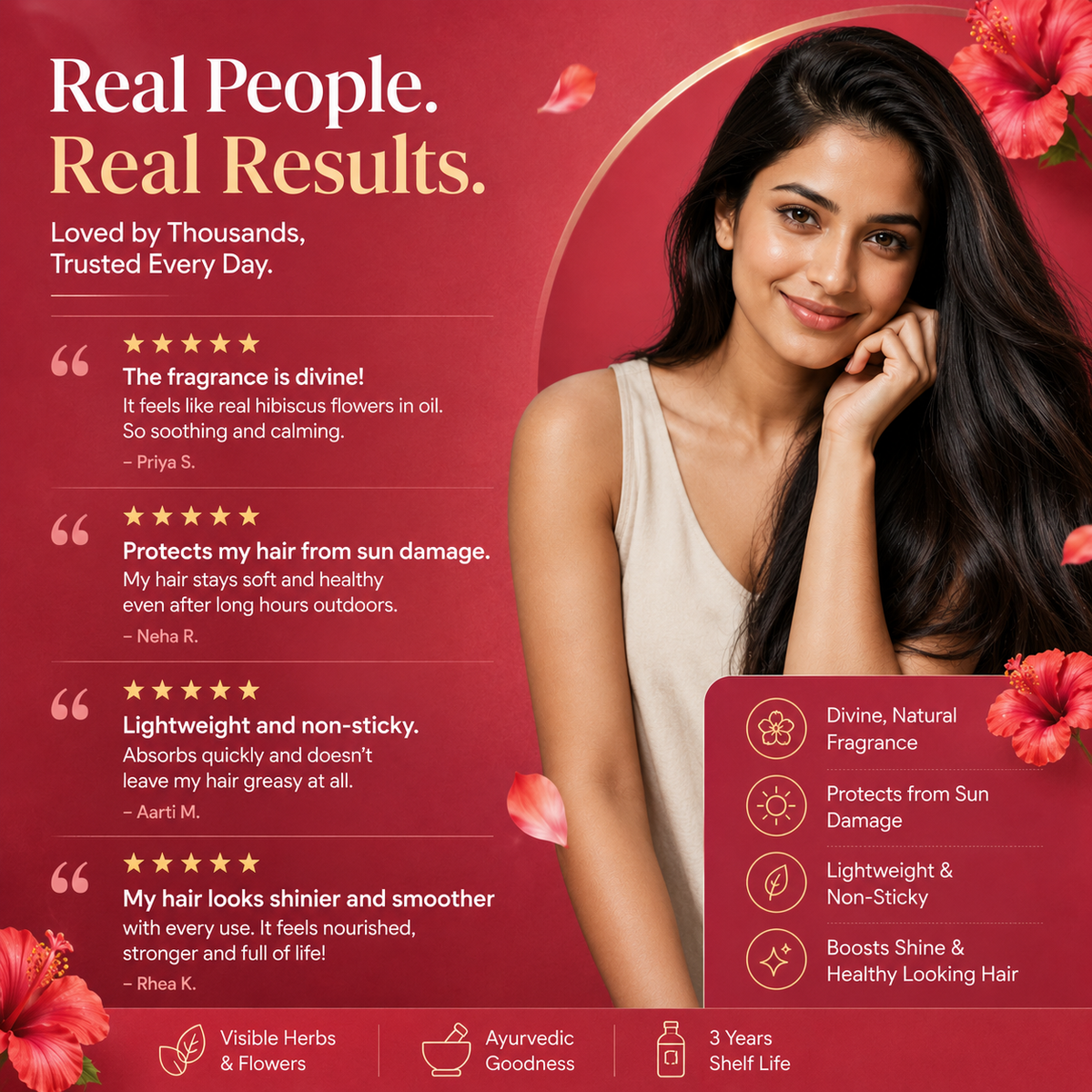 Repair Sun Damage – Hibiscus & Almond Herbal Hair Oil with Neem Comb