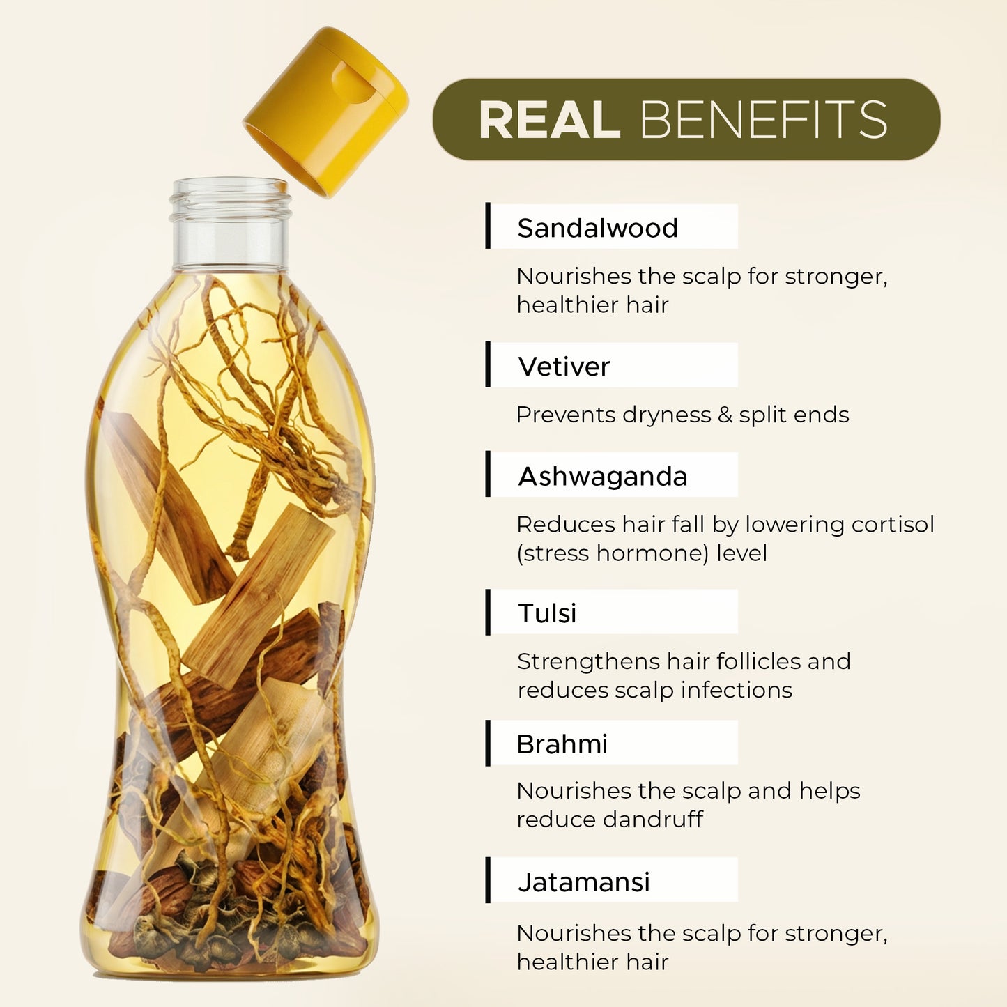 Sandalwood Vetiver 180ml & Lavender Argan Herbal 180ml Hair Oil Combo |  Helps Cool the Scalp &  Smoothens Hair | With Real Herbs and Petals |  Real Non-Sticky, Real Lightweight, Fast Absorbing Oil