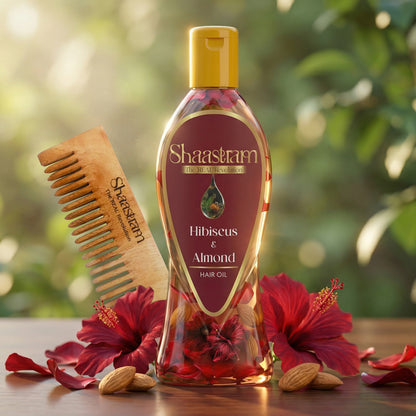 Repair Sun Damage – Hibiscus & Almond Herbal Hair Oil with Free Neem Comb